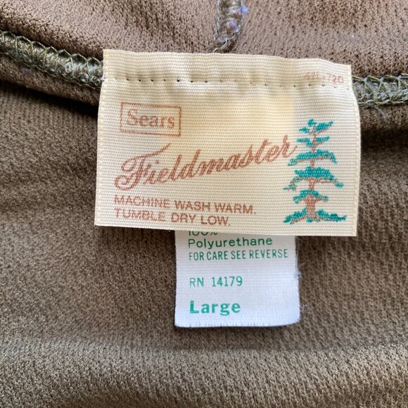 VTG Sears Fieldmaster Mens Camo Hoodie Jacket Sz L Green Full Zip Grunge Outdoor - Picture 3 of 9